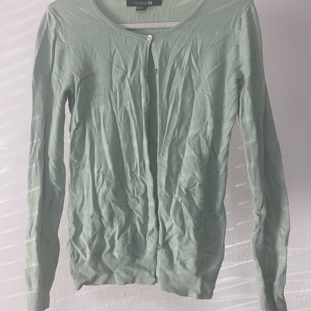 H&M Green Cardigan Sweater